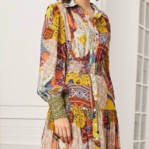 Colorful Patchwork Maxi Dress NWT